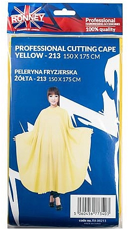 Ronney Professional Перукарська накидка, жовта Cutting Cape - фото N1