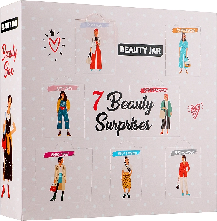 Beauty Jar Набір 7 Beauty Surprises (b/scr/60ml + b/cr/60ml + scr/15ml + b/butter/15ml + soap/25g + scr/15ml + l/balm/15ml) - фото N1