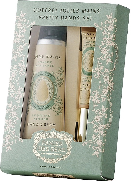 Набор "Миндаль" для ухода за руками - Panier des Sens Pretty Hands Set, (nail/oil/7,5ml + h/cream/30ml) - фото N1