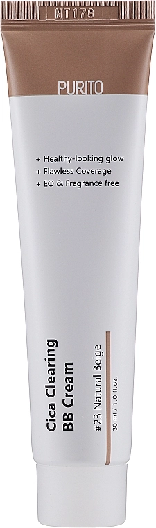 ВВ-крем с центеллой - PURITO Cica Clearing BB cream, 15 тон - Rose Ivory, 30 мл - фото N1