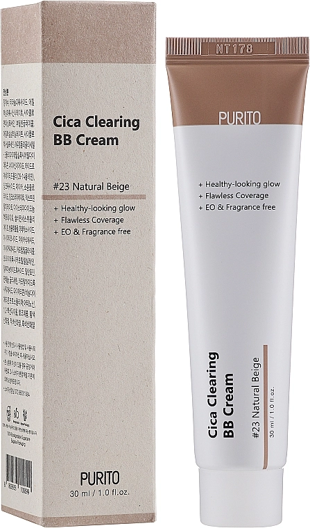 ВВ-крем с центеллой - PURITO Cica Clearing BB cream, 15 тон - Rose Ivory, 30 мл - фото N2