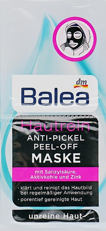Balea Маска для обличчя від прищів Hautrein Anti-Pimple Peel-Off Mask - фото N1