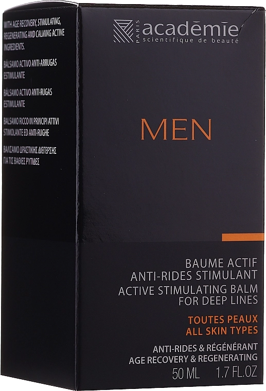 Academie Активний стимулювальний крем-бальзам після гоління Men Active Stimulating Balm for Deep Lines - фото N1