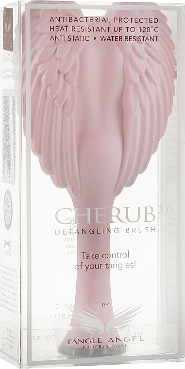 Tangle Angel Щітка-янгол компактна, світло-рожева із сірим Cherub 2.0 Soft Touch Pink - фото N1