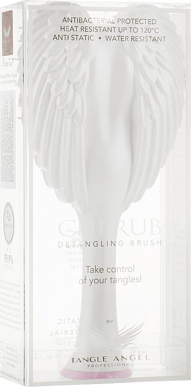 Tangle Angel Щітка-янгол компактна, біло-рожева Cherub 2.0 Gloss White - фото N1