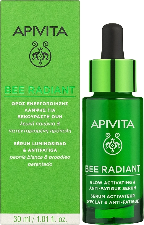 Apivita Осветляющая увлажняющая сыворотка против старения кожи Bee Radiant Glow Activating & Anti-Fatigue Serum - фото N2