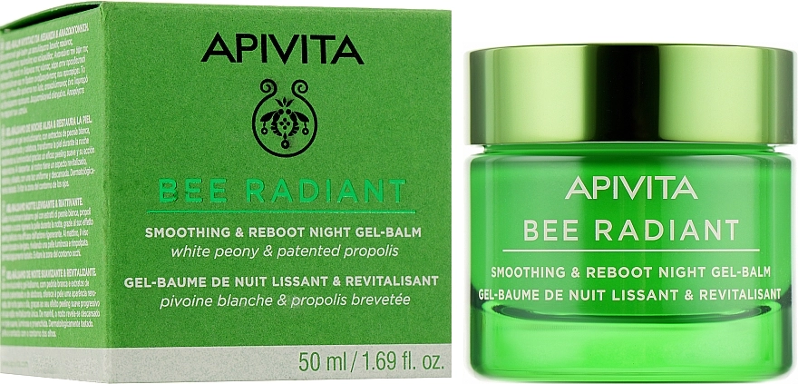 Apivita Нічний розгладжувальний гель-бальзам-детокс Bee Radiant Smoothing & Reboot Night Gel-Balm - фото N2