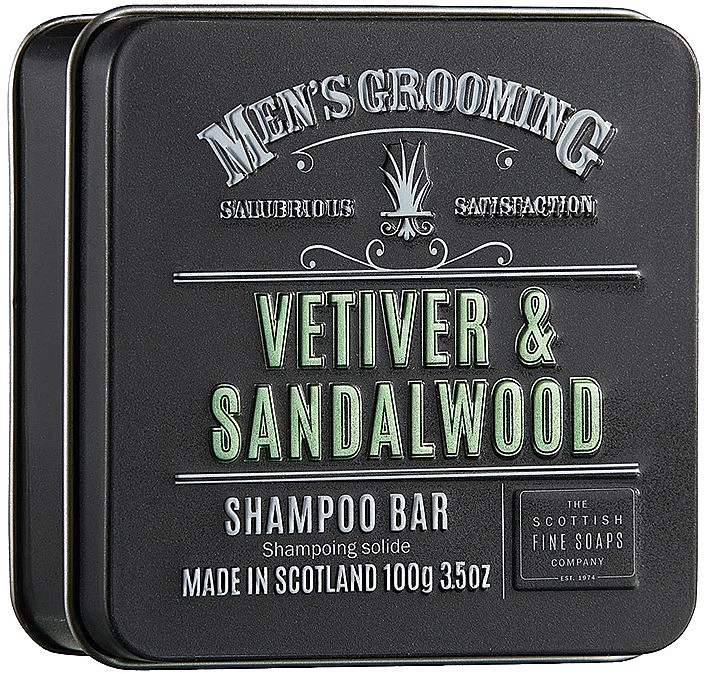 Scottish Fine Soaps Шампунь для волос "Ветивер и сандал" Mens Grooming Vetiver & Sandalwood Shampoo Bar - фото N1