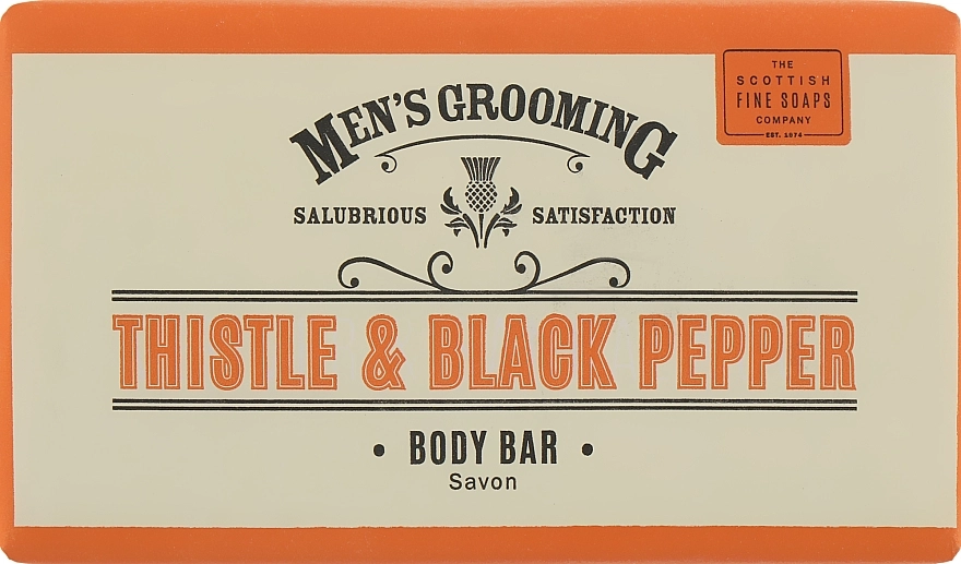 Scottish Fine Soaps Мыло для тела Men's Thistle & Black Pepper Body Bar - фото N1