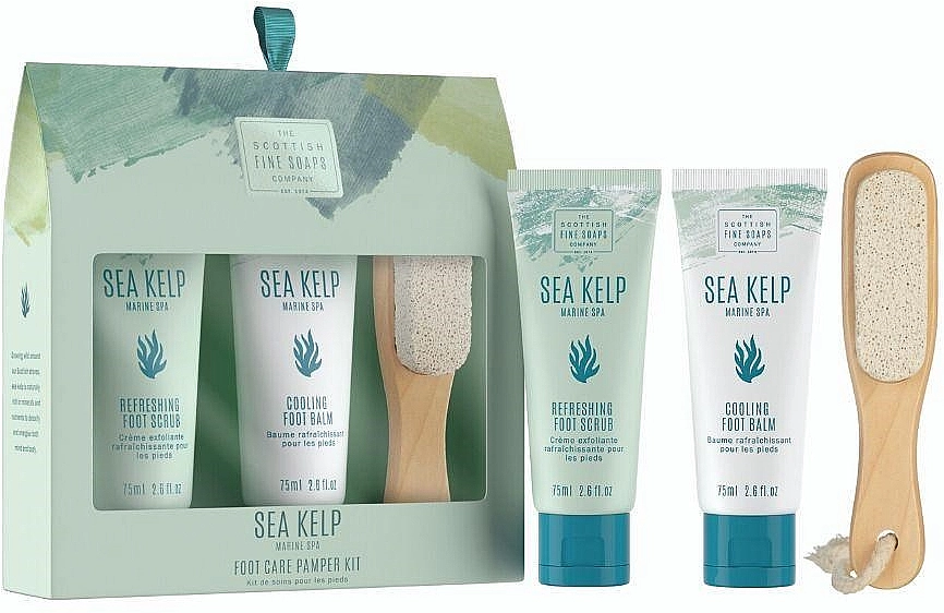 Scottish Fine Soaps Набір Sea Kelp Foot Care Pamper Kit(f/scr/75ml + f/balm/75ml + f/file) - фото N1