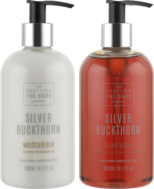 Scottish Fine Soaps Набор Silver Buckthorn Hand Care Set (h/wash/300ml + cream/300ml) - фото N2