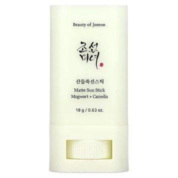 Матуючий сонцезахисний стік - Beauty Of Joseon Matte Sun Stick: Mugwort + Camelia SPF 50+ PA++++, 18 г