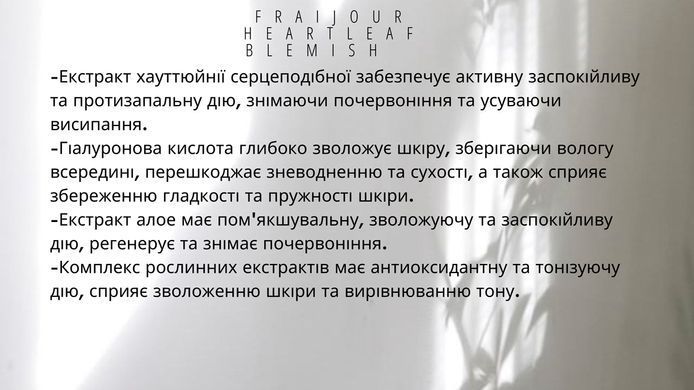 Тонер проти акне з екстрактом хауттюйнії - Fraijour Heartleaf Blemish Toner, 500 мл