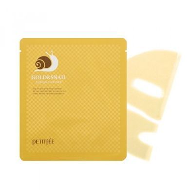 Гидрогелевая маска для лица ЗОЛОТО/МУЦИН УЛИТКА - PETITFEE Gold&Snail Transparent Gel Mask Pack, 1 шт