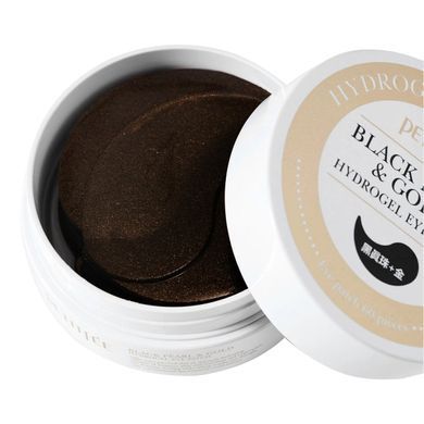 Гидрогелевые патчи для глаз с золотом и черным жемчугом Petitfee&Koelf Black Pearl&Gold Hydrogel Eye Patch 60 шт