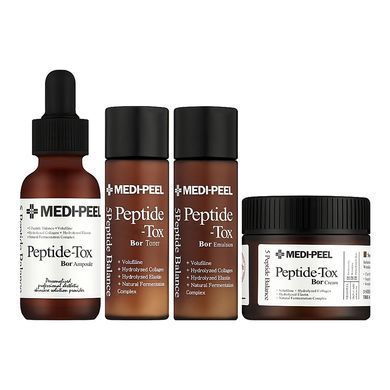 Пептидний ліфтінг-набір з ефектом ботоксу - Medi Peel Peptide-Tox 5 Peptide Bor Multi Care Kit (Bor-Tox), 4 продукта