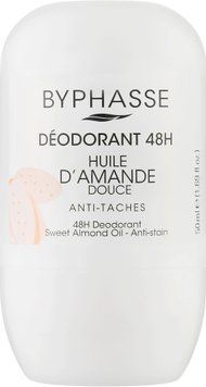 Дезодорант роликовый "Масло сладкого миндаля" - Byphasse Roll-On Deodorant 48h Sweet Almond Oil, 50 мл (до 01.2029)
