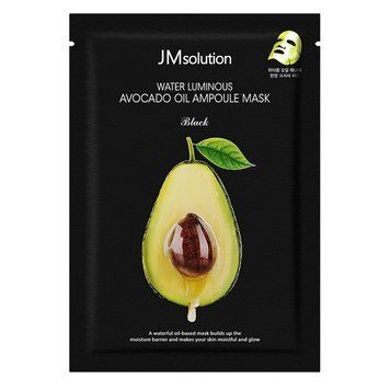 Тканевая маска с экстрактом авокадо - JMSOLUTION Water Luminous Avocado Oil Ampoule Mask Black, 1 шт