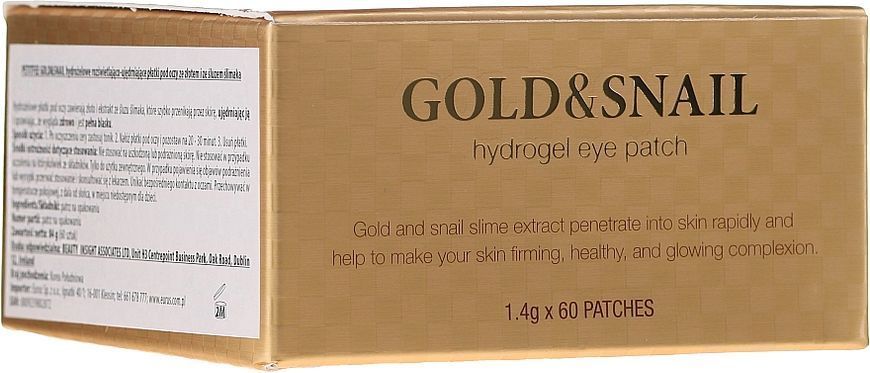 Гідрогелеві патчі для очей з золотом і равликом Petitfee & Gold & Snail Hydrogel Eye Patch 60 шт