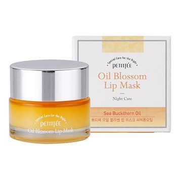 Нічна маска для губ з вітаміном Е і олією обліпихи Petitfee Oil Blossom Lip Mask 15 г