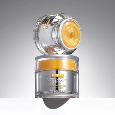 Освітлюючий крем з ніацинамідом, вітамінами та пептидами - Medi Peel Peptide 9 Vitanol Cream PRO, 50 мл
