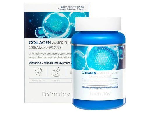 Крем-сыворотка увлажняющая с коллагеном - FarmStay Collagen Water Full Moist Cream Ampoule, 250 мл