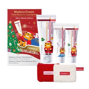 НАБОР кремов увлажняющих - CENTELLIAN24 Merry Winter Edition Madeca Cream Time Reverse Set + Time Reverse Zero Cream + Pouch, 80мл+15мл+15мл