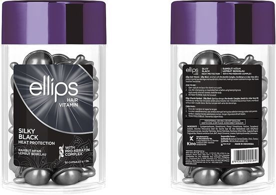 Вітаміни для волосся "Шовкова ніч" з про-кератиновим комплексом - Ellips Hair Vitamin Silky Black With Pro-Keratin Complex, 50x1мл
