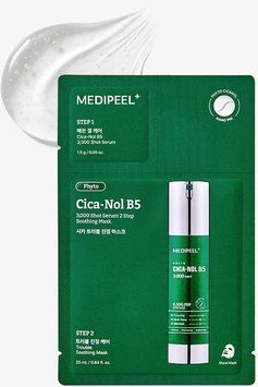 Двоетапна тканинна маска з мікроголками та центеллою - Medi Peel Phyto Cica-Nol B5 3000 Shot Serum 2 Step Mask, 1 шт