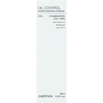 Крем увлажняющий для жирной кожи - Celimax Oil Control Moisturizing Cream, 80 мл