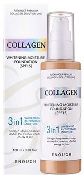 Тональный крем 3в1 с коллагеном Enough 3in1 Collagen Whitening Moisture Foundation SPF 15 тон 21, 100 мл