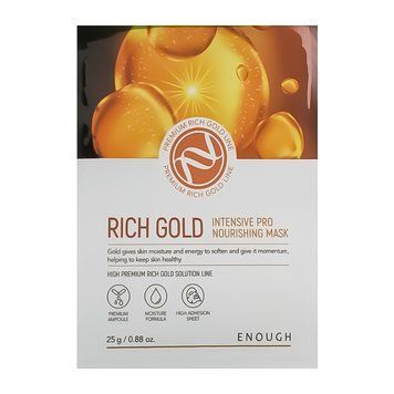Тканевая маска для лица питательная с золотом - ENOUGH Rich Gold Intensive Pro Nourishing Mask, 1 шт