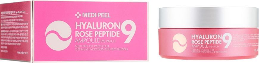 Гидрогелевые патчи с розой и ягодами (розовые) - Medi Peel Hyaluron Rose Peptide 9 Ampoule Eye Patch, 60 шт