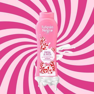 Гель для ванны та душа КЛУБНИЧНЫЙ КРЕМ - TULIPAN NEGRO BATH & SHOWER GEL Strawberry and Cream, 650 мл