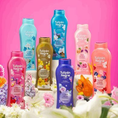 Гель для ванны и душа ВИШНЯ И ФРЕЗИЯ - TULIPAN NEGRO BATH & SHOWER GEL Cherry & Freesia, 650 мл