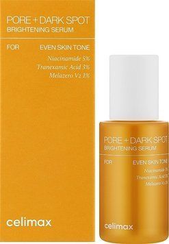 Сироватка для вирівнювання тону шкіри - Celimax Pore+Dark Spot Brightening Serum, 30 мл