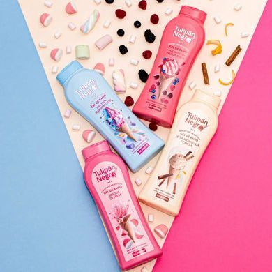 Гель для ванни та душу ПОЛУНИЧНИЙ ПОЦІЛУНОК - TULIPAN NEGRO BATH & SHOWER GEL YUMMY CREAM Strawberry Kisses, 650 мл
