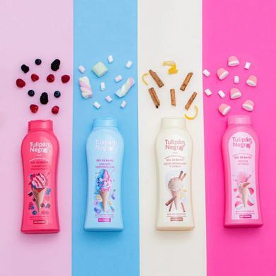 Гель для ванни та душу ПОЛУНИЧНИЙ ПОЦІЛУНОК - TULIPAN NEGRO BATH & SHOWER GEL YUMMY CREAM Strawberry Kisses, 650 мл