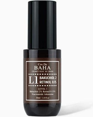 Омолоджуюча сироватка з бакучіолом 2% та ретинолом 0.15% - Cos De Baha L1 Bakuchiol 2 Retinol 0.15 Serum, 30 мл