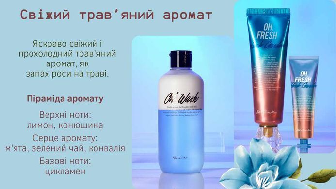 Гель для душа Kiss by Rosemine со свежим травяным ароматом Fragrance Oil Wash Oh, Fresh Herb Garden 300 мл