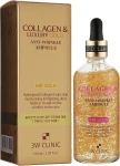 3W Clinic Антивозрастная сыворотка для лица с золотом и коллагеном Collagen & Luxury Gold Anti-Wrinkle Ampoule - фото N5