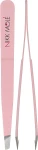 Nikk Mole Пинцет для бровей классический с чехлом, розовый