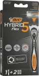 BIC Бритва Flex 5 Hybrid c 2 змінними касетами