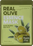 FarmStay Зволожувальна тканинна маска для обличчя з екстрактом оливи Real Olive Essence Mask