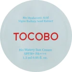 Увлажняющее солнцезащитное крем-молочко - TOCOBO Bio Watery Sun Cream SPF50+ PA++++, пробник, 1.5 мл