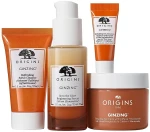 Origins Набір для догляду за обличчям Ginzing High Value Set (cr/50ml + eye/cr/5ml + ser/30ml + scrub//30ml) - фото N2