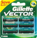 Gillette Сменные кассеты для бритья, 6 шт. Vector