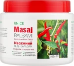 Масажний гель-бальзам з паприкою, перцем чилі й кофеїном - Unice Balsam, 500ml