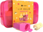 Набір подарунковий бальзами для губ у косметичці. - HiSkin Lip Balm Sweet Set, 3 продукта