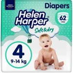 Helen Harper Підгузники дитячі Soft&Dry Maxi 4, 9-14 кг, 62 шт.